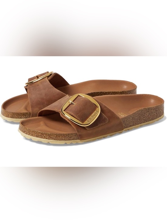 Birkenstock Shoes - Birkenstock Madrid Big Buckle Antique Cognac Oiled Leather 37/US6.5-7 $155